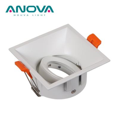 China Hot Sale 80mm Anti-Glare Adjustable Square White Adjustable Brightness Low Recessed Led Downlight Frame GU10 MR16 for sale