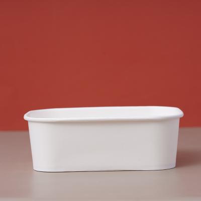 China Aseptic Rectangle Square Rectangular Recyclable Disposable Kraft Paper Salad Bowl for sale