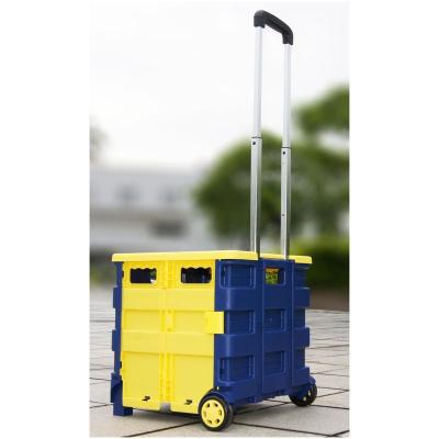 China Folding Amazon Hot Selling Supermarket Portable Can Load 25kg Aluminum Trolley for sale