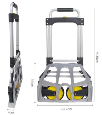 China Folding two wheels foldable hand truck for loading heavy duty pull hand trolley for sale