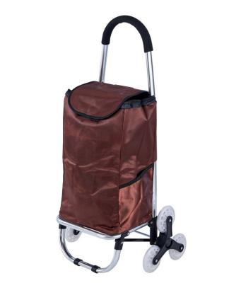 China Six-Wheel Folding Lightweight Folding Stair Trolley Climbing Cart Shopping Bag for sale