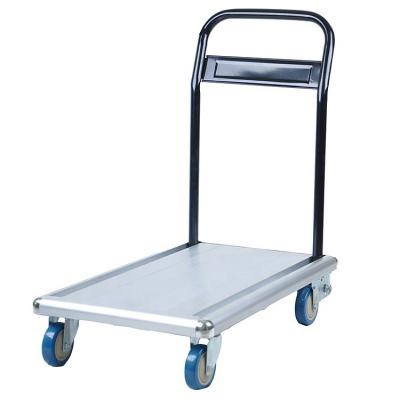 China Hot Sale Folding 2022 4 Wheels 150kg Capacity Heavy Duty Folding Aluminum Vending Platform Trolley for sale