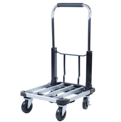 China Wholesale Aluminum Alloy Folding Platform Metal Bottom With Handle Four Wheel Folding Trolley for sale