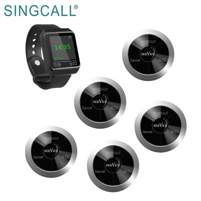 China Waterproof Restaurant Wrist Pager SINGCALL 433.92Mhz Wireless Calling System for sale