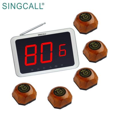 China One Button Pager Receiver Wireless Calling System Display Receiver Pager and 5 Pagers SINCGALL for Restaurant for sale