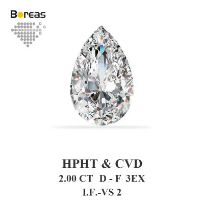 China Wholesale D Color Set Lab Grown CVD HPHT VS2 Pear Cut Diamonds 10.17*7.09*4.39mm Created Loose Jewelry Make for sale