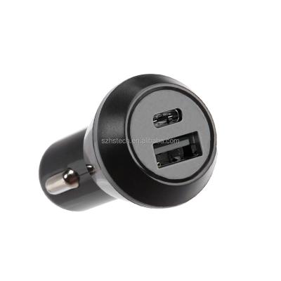 China High Quality Electric Mobile Phone Car Charger 4.8A Dual Port Car Charger with USB and Type C Outlet for sale