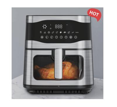 China Modern Stainless steel air fryer 4.5L  6.0L 8L 9.0 L visible air fryer with glass window for sale