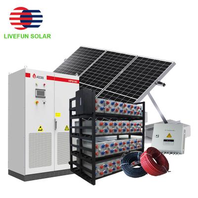 China New energy lithium battery 30KW 50kw 100kw solar system commercial hybrid solar power system for sale