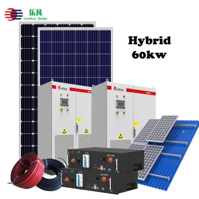 China Industrial Solar System 60kw Livefun Solar With Hybrid Solar Electric Inverter 60kw Solar System for sale