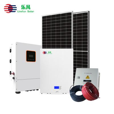 China Best Selling Home/Commercial/Industrial for USA 5kw/6kw/8kw/10kw Standard Solar Storage System Solution with Solar Battery Storage-Livefun for sale