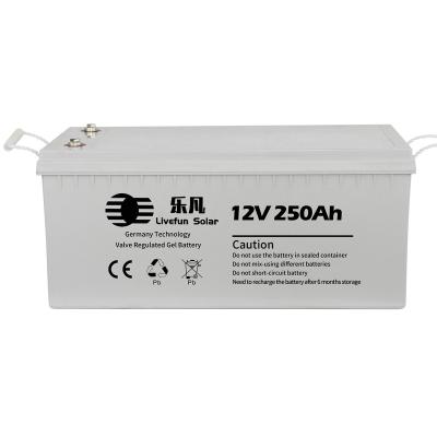 China Home/Commercial/Industrial Gel/AGM Solar Battery 12V 250Ah Battery Best Quality Livefun for sale