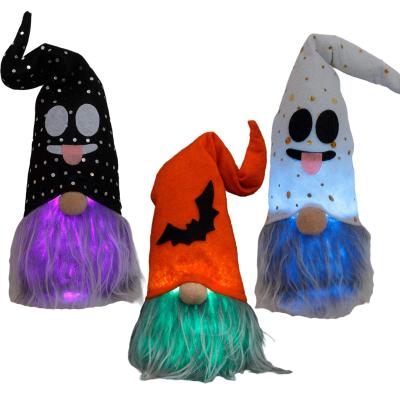 China Custom Eco-Friendly Disposable Led Ghost Dwarf Stuffed Toy Halloween Light Decoration Doll for sale