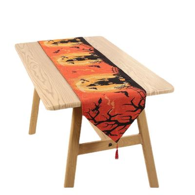 China Durable Personalized Pumpkin Ghost Pattern Table Runner Halloween Table Decoration for sale