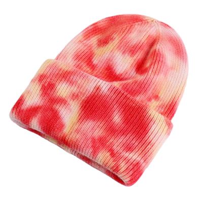 China 2022 New Winter Knitted COMMON Tie Dye Beanies Fashion Tie Dye Hats Women Winter Knitted Beanies By Soft Cashmere for sale