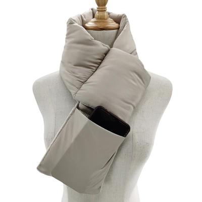 China Latest Fashion Space Cross Cotton Soft Smooth Winter Scarf Extra Warm Pocket Scarf for sale