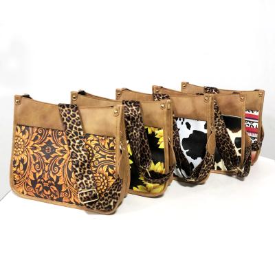 China Latest High Quality Leopard Sunflower Cow Pattern Shoulder Bag Elegant Women's Animal Print Shoulder Bag for sale