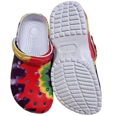 China Hot Sale New Fashion Tie Dye Round Beach Sandal Colorful Beach Sandal for sale