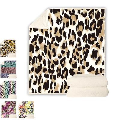 China Leopard Latest Stylish Hot Sale Rectangular Blanket Anti-static Warm Soft Comfortable Furry Design Blanket for sale