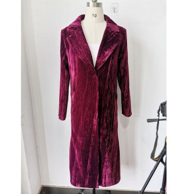 China High Quality Anti-wrinkle Crepe Velvet Coat For Women OEM Clothing for sale