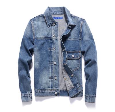 China New Retro Motorcycle Men Denim Jacket Breathable Casual Washed Short Jeans Coat for sale