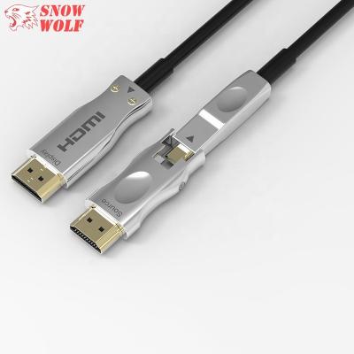 China YCbCr Monitor HDMI AOC 4K@60Hz HDR, 18Gbps, 4:4 Fiber Cable Support: 4 8bit 3D HDCP 2.2 ARC with HDMI A Male and Micro HDMI Fiber Cable for sale