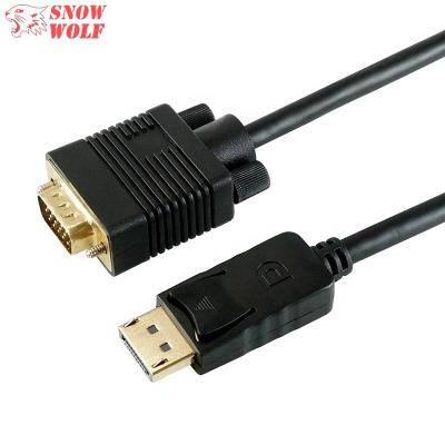 China Computer Output 1.8M 2M 3M 5M 7M Black 1080P VGA to Displayport Input 28AWG DisplayPort Male to VGA Male Adapter Cable for sale