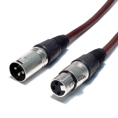 China High Quality Bare Copper Snake Brown 1m 3m 5m 6m XLR Microphone XLR 3pin Bare Copper Audio Cable Balanced Microphone Male To XLR Female Cable for sale