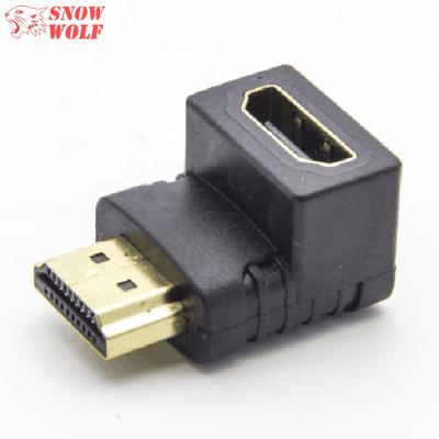 China Multimedia Right Angle 90 Degree HDMI Gold Plated Extra Supports 3D 4K 1080P HDMI Adapter Male To Female For HDTV, Laptop, Xbox for sale