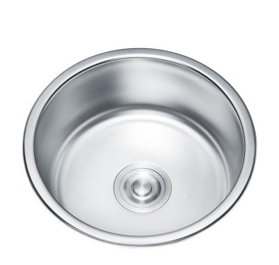 China Without Faucet Wholesale Undermount 200mm Depth Single Round Kitchen Sinks for sale