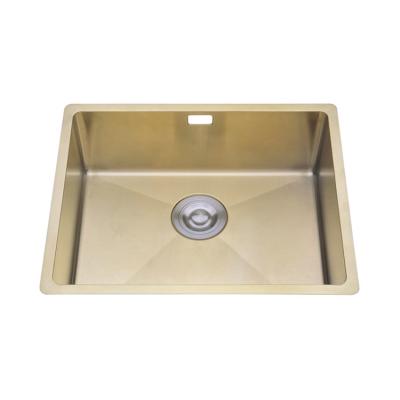 China Without faucet wholesale 24 spokes 15 in. long highly scratch resistant nano gold kitchen sinks for sale