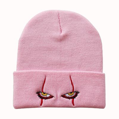 China Viable Pennywise Scary Eyes Knitted Beanie Winter Men Women Kids Hat Hip Pop Cap for sale