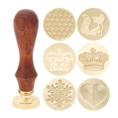 China Retro Wax Seal Stamp Eco-Friendly Wood Envelope Decoration Classic Sealing Wax Seal Stamp for sale