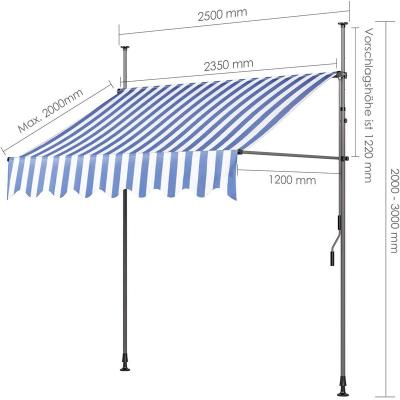 China Outdoor Vertical Side Manual Canopy Window Awning Balcony Retractable Clamp Tent for sale