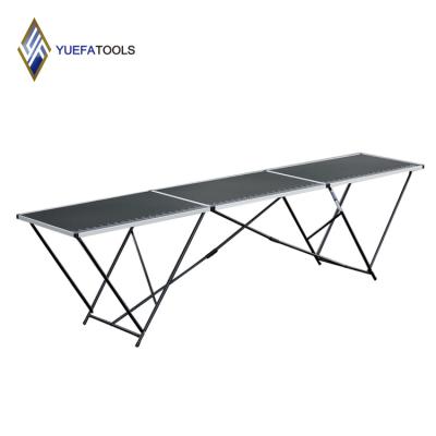 China Interior decoration 3M 3 section aluminum profile steel backing wallpaper sticking outdoor folding table MDF working black color for sale