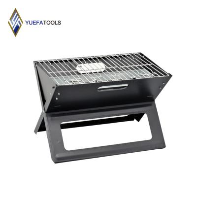 China Easily Assembled Portable Outdoor Camping Charcoal Folding BBQ Grill X Shape Easy Assembly Laptop BBQ Lidl Tabletop Supplier for sale