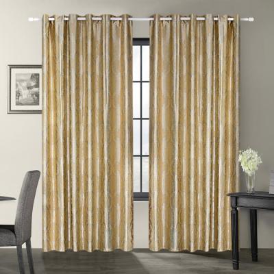 China Luxury High Quality Blackout Damask Flower Gloden Yellow Blackout Jacquard Curtains,Ready Made Window Curtain for sale