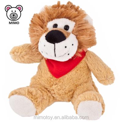 China Soft Embroidery LOGO Custom Cute Plush Lion Toy With Red Bandanas Brand Plush Stuffed Toy Gift Promotion Gift for sale