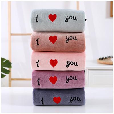 China Amazon Microfiber QUICK DRY Hot Selling Soft And Thickened Custom Embroidered Hotel OEM LOGO Shampoo Bath Towel For Bath Towel for sale