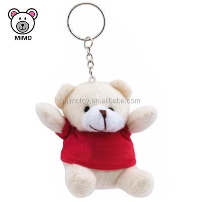 China LOW MOQ LOGO Plush Teddy Bear Key Chain Custom Gift With T-shirts Wholesale Mini Stuffed Animal Soft Plush Key Chain Bear Toy for sale