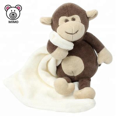 China Super Soft Plush Monkey Baby WARM Newborn Comforter Wrap 100% Cotton Muslin Blanket Plush Toy Monkey Soft Baby Blanket for sale