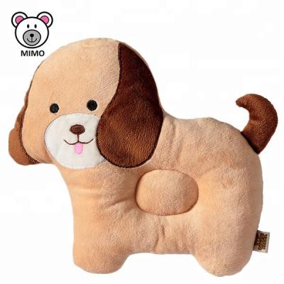 China Magnetic Breathable Super Soft Plush Puppy Shape Baby Pillow With Sleeping Cheap Flat Head Hole Fashion Cartoon Baby Animal Pillow for sale