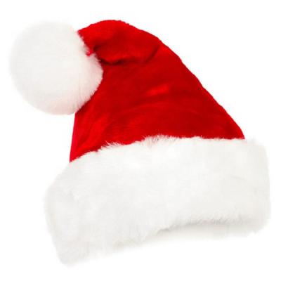 China 2019 New Baby Gift Promotion Christmas Hat With Pompom Custom Made Xmas Santa Claus Hat Plush OEM LOGO Cute Cheap Soft Toy for sale