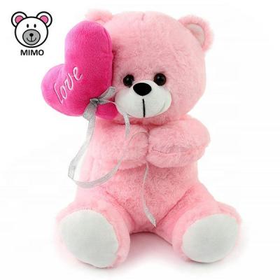 China 2019 New Girl's Pink Teddy Bear With Heart Custom Valentine's Day Gift Plush Toy Pretty Stuffed Toy Plush Valentine Teddy Bear Soft for sale