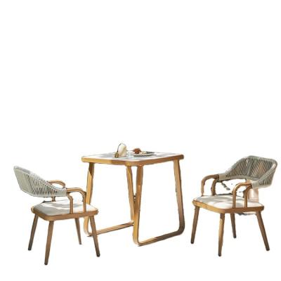 China Modern New Design Restaurant Outdoor Furniture Rope Tables And Chairs With Great Price for sale