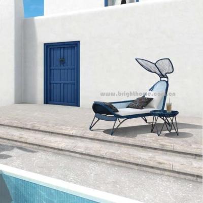 China Modern High Quality Mediterranean Beach Pool Outdoor Style Ocean Style Hand-craft Rattan Pe Aluminum Furniture Sun Sofa for sale