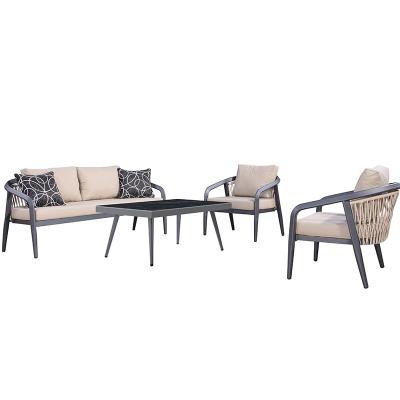 China Modern Aluminum Sofa Set Outdoor Garden Patio Hotel Sets Leisure Aluminum Sofa Lounger Chair Furniture Outdoor Furniture Factory for sale