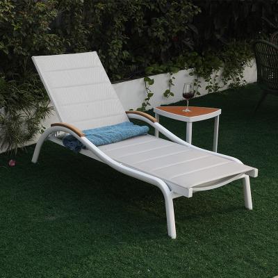 China Modern Hot Sale Fold Up Black Indoor Pool Chair Lounge Chairs For Home Luxury White Plastic Wooden Armrest Furniture Beach Chair Deck for sale