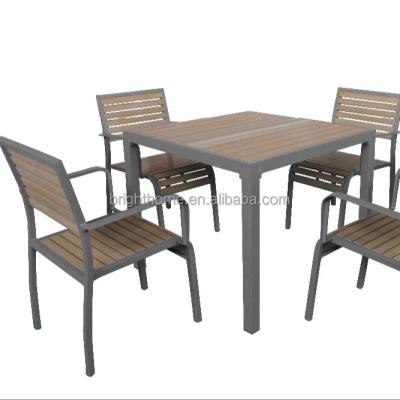 China Outdoor Table Outdoor Garden Patio Furniture Table And Chair Foshan Plastic Wood Factory for sale