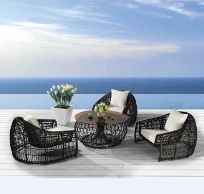 China Modern Leisure Classics Arc Sofa Set Modern Aluminum Thick Single Garden PE Rattan Outdoor Furniture for sale